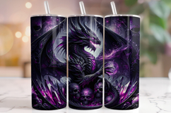 Black Dragon Tumbler Wrap, Fantasy Tumbler Png, Dragon PNG Product Image 1