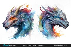 Watercolor Dragon Illustration PNG Clipart Product Image 1