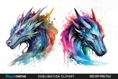 Watercolor Dragon Illustration PNG Clipart Product Image 1