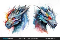 Watercolor Dragon Illustration PNG Clipart Product Image 1