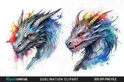Watercolor Dragon Illustration PNG Clipart Product Image 1