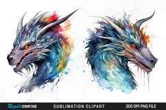 Watercolor Dragon Illustration PNG Clipart Product Image 1