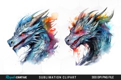 Watercolor Dragon Illustration PNG Clipart Product Image 1