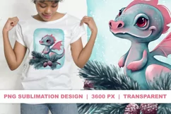 Baby Dragon Winter PNG Sublimation Product Image 1