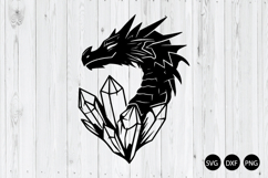 Dragon Head With Crystal SVG, Fantasy Dragon SVG Product Image 1