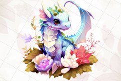 Dragon With Flowers Watercolor Sublimation Product Image 7