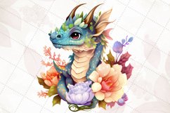 Dragon With Flowers Watercolor Sublimation Product Image 5