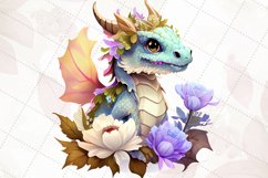 Dragon With Flowers Watercolor Sublimation Product Image 4