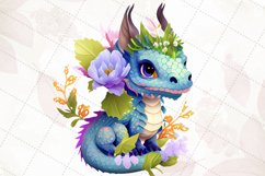 Dragon With Flowers Watercolor Sublimation Product Image 2