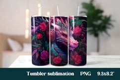 Fantasy dragon tumbler wrap sublimation design