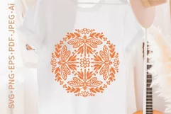 Dragonflies and Flowers Mandala Ornament SVG Cut File For T-Shirt