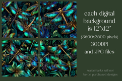 Dragonfly Patterns, Blue Green Dragonfly Seamless Pattern, 1 Product Image 2