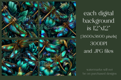 Dragonfly Patterns, Blue Green Dragonfly Seamless Pattern, 2 Product Image 2