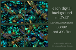 Dragonfly Patterns, Blue Green Dragonfly Seamless Pattern, 4 Product Image 2