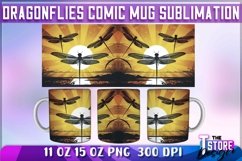 Dragonflies Comic Mug Sublimation | 11 oz 15 oz Mug Product Image 1