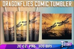 Dragonflies Comic Tumblers Wrap 20 oz. | PNG Sublimation Product Image 4