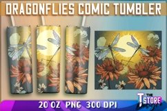 Dragonflies Comic Tumblers Wrap 20 oz. | PNG Sublimation Product Image 5