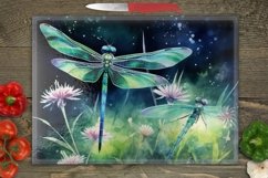 Dragonflies Cutting Board Png, Cutting Board Sublimation, Kitchen Png, Rectangular Design Png