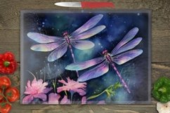 Dragonflies Cutting Board Png, Cutting Board Sublimation, Kitchen Png, Rectangular Design Png