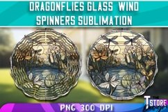 Dragonflies Stained Glass Wind Spinners Sublimation | PNG Product Image 3