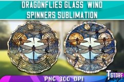 Dragonflies Stained Glass Wind Spinners Sublimation | PNG Product Image 4