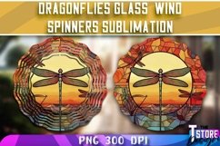 Dragonflies Stained Glass Wind Spinners Sublimation | PNG Product Image 4