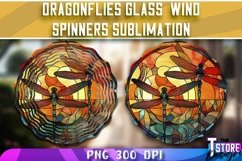 Dragonflies Stained Glass Wind Spinners Sublimation | PNG Product Image 5