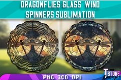 Dragonflies Stained Glass Wind Spinners Sublimation | PNG Product Image 1