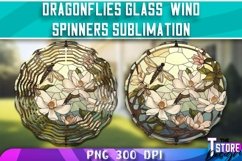 Dragonflies Stained Glass Wind Spinners Sublimation | PNG Product Image 1