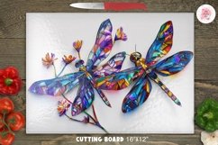 Dragonflies Kitchen Cutting Board Png, Cutting Board Sublimation, Kitchen Png, Rectangular Design