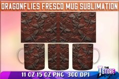 Dragonflies Leather Mug Sublimation | 11 oz 15 oz Mug Product Image 1