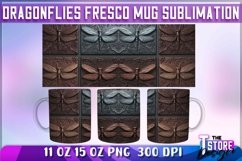 Dragonflies Leather Mug Sublimation | 11 oz 15 oz Mug Product Image 1