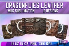 Dragonflies Leather Mug Sublimation | 11 oz 15 oz Mug Product Image 1