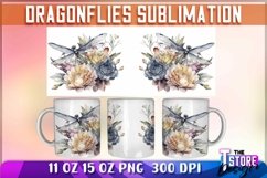 Dragonflies Mug Sublimation|Coffee 11 Oz|Dragonflies 15 oz Product Image 1