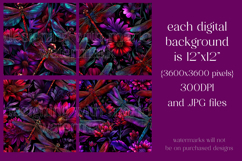 Dragonfly Patterns, Red Purple Dragonfly Seamless Pattern, 1 Product Image 2