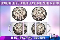 Dragonflies Stained Glass Mug Sublimation | 11 oz 15 oz Mug Product Image 1