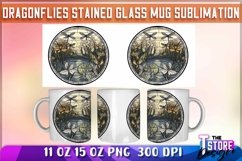 Dragonflies Stained Glass Mug Sublimation | 11 oz 15 oz Mug Product Image 3