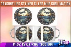 Dragonflies Stained Glass Mug Sublimation | 11 oz 15 oz Mug Product Image 5