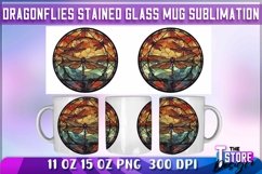 Dragonflies Stained Glass Mug Sublimation | 11 oz 15 oz Mug Product Image 1