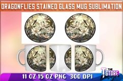 Dragonflies Stained Glass Mug Sublimation | 11 oz 15 oz Mug Product Image 1