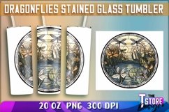 Dragonflies Stained Glass Tumblers Wrap 20 oz. | PNG File Product Image 3