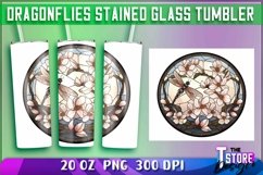 Dragonflies Stained Glass Tumblers Wrap 20 oz. | PNG File Product Image 3