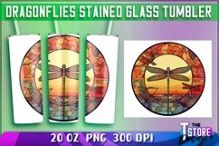 Dragonflies Stained Glass Tumblers Wrap 20 oz. | PNG File Product Image 4