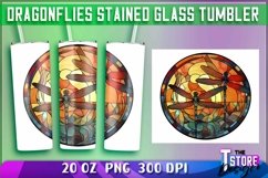 Dragonflies Stained Glass Tumblers Wrap 20 oz. | PNG File Product Image 5