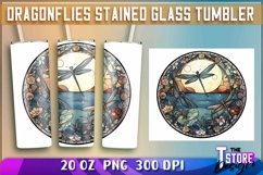 Dragonflies Stained Glass Tumblers Wrap 20 oz. | PNG File Product Image 5