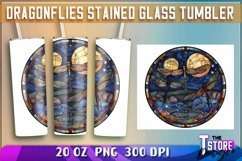 Dragonflies Stained Glass Tumblers Wrap 20 oz. | PNG File Product Image 1