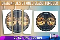 Dragonflies Stained Glass Tumblers Wrap 20 oz. | PNG File Product Image 7
