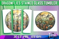 Dragonflies Stained Glass Tumblers Wrap 20 oz. | PNG File Product Image 2