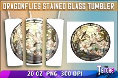 Dragonflies Stained Glass Tumblers Wrap 20 oz. | PNG File Product Image 2