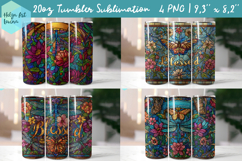 20 OZ Skinny Tumbler Sublimation | dragonfly PNG Product Image 1
